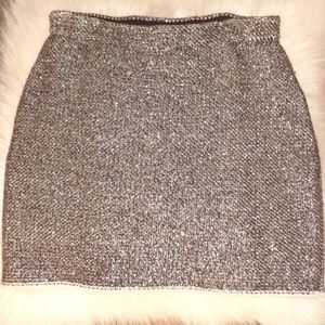 Sparkly grey sweater material skirt
